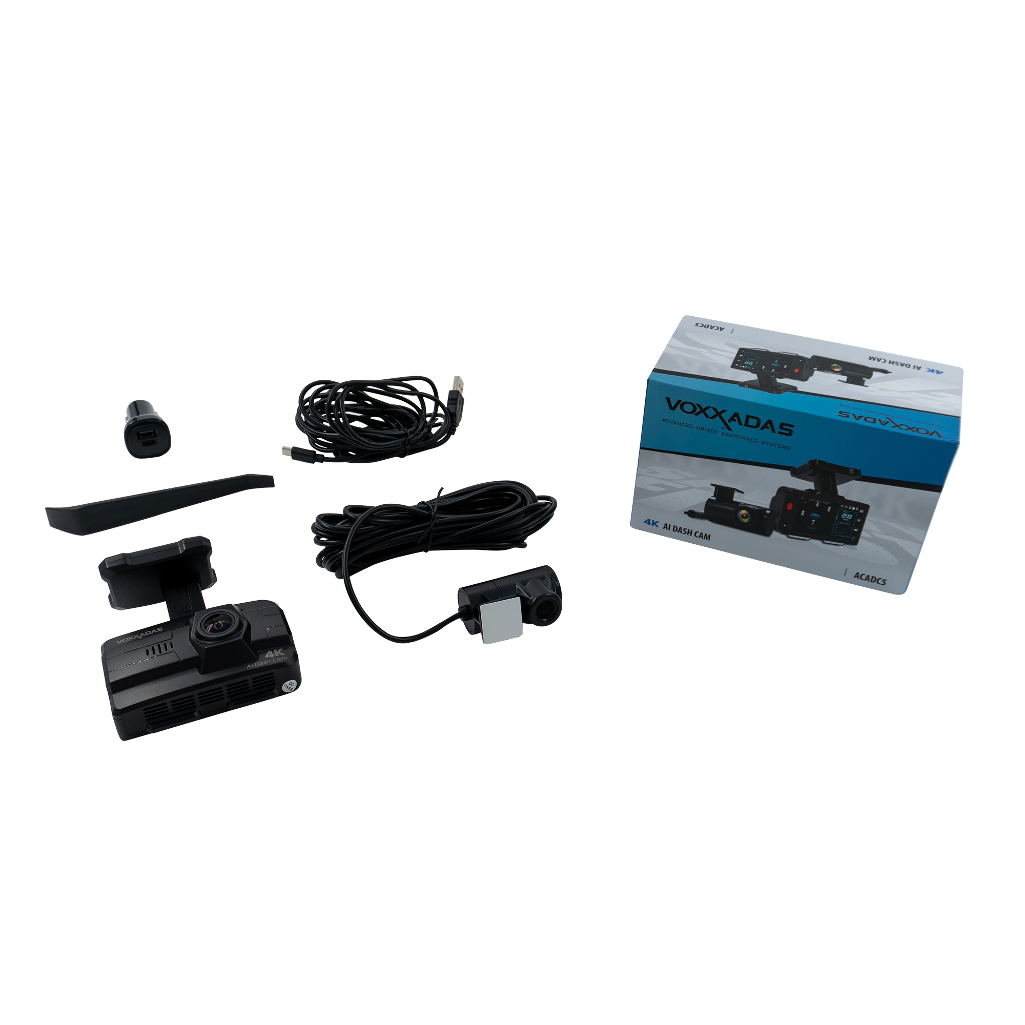 VOXX ACADC5 dash camera package contents
