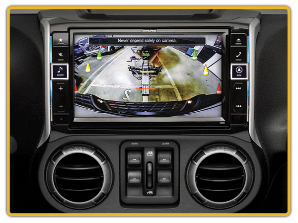 alpine backup camera radio jeep wrangler