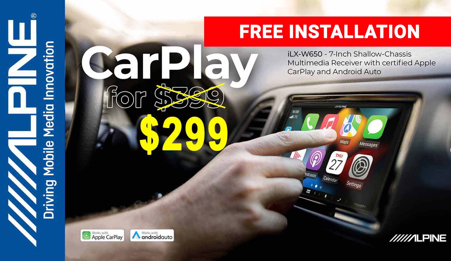 Alpine iLX-W650 $299 Carplay