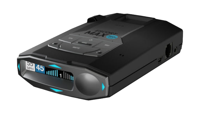 ESCORT MAX 360c MKII radar detector side and three-quarter view