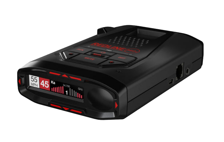 ESCORT Redline 360c flagship radar detector three-quarter view