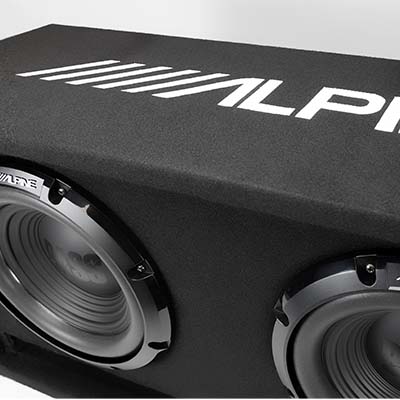 Precision-tuned curved vented port on Alpine W-DB12V dual 12-inch subwoofer enclosure