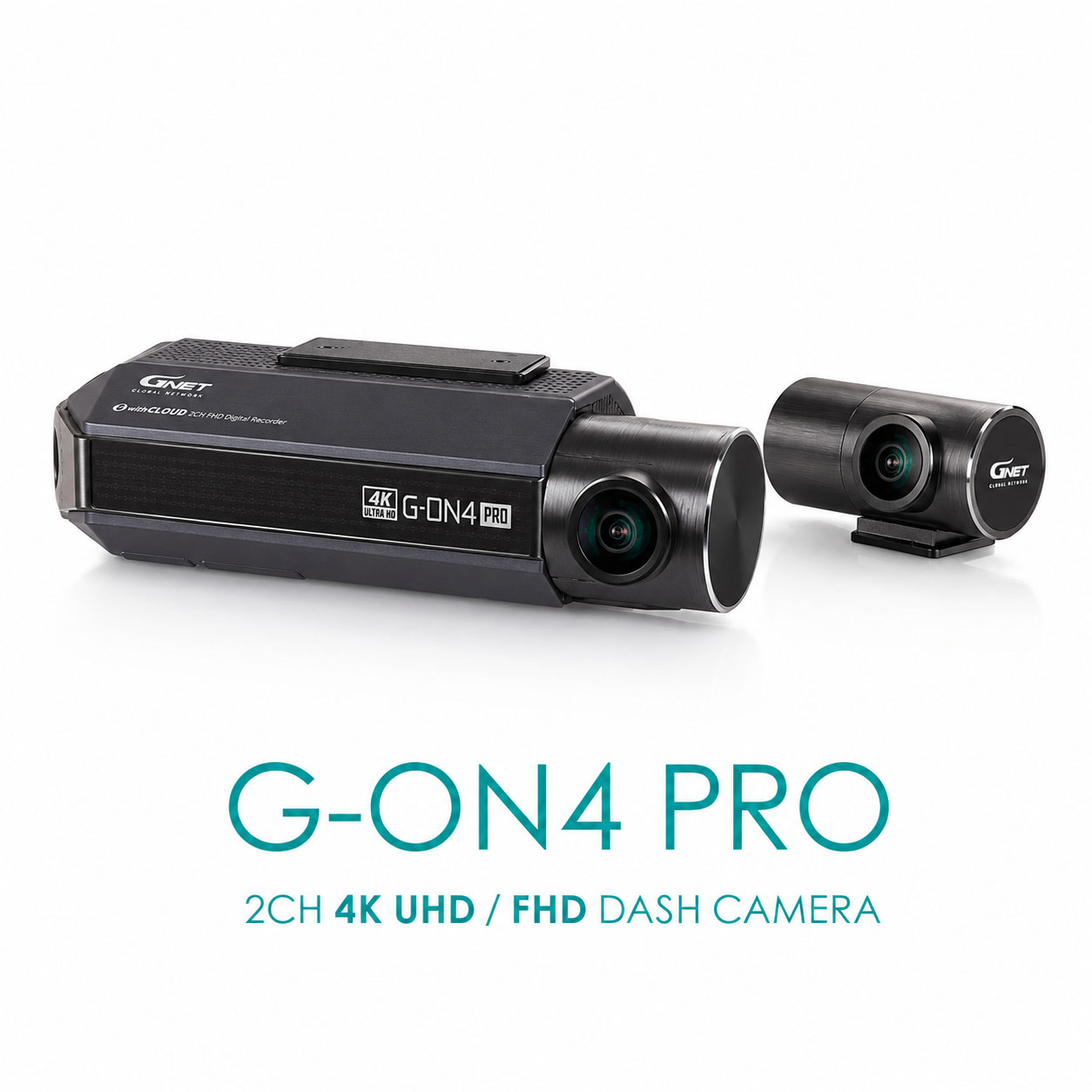 GNET G-ON4 PRO front and rear 4K dash camera system