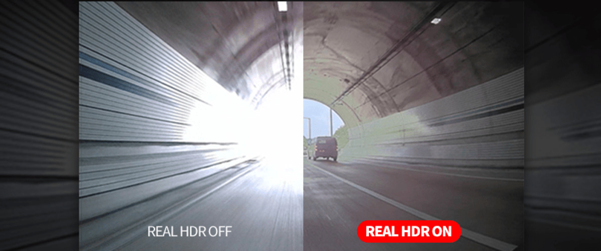 GNET Real HDR comparison in difficult tunnel lighting