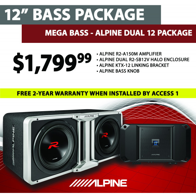 Alpine Dual 12 R Series Bass Package 