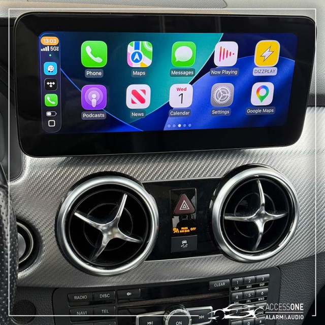 2013-2015 Mercedes-Benz GLK Wireless CarPlay Android Auto 10-Inch Screen Replacement 